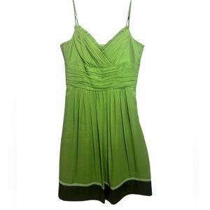 Laundry By Shelli Segal Silk Green Dress Y2K, Size 8